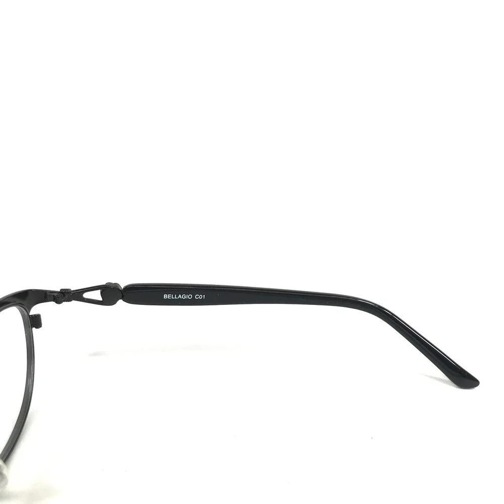 Bellagio Eyeglasses Frames 837 C01 Black Round Cat Eye Full Rim 51-16-135